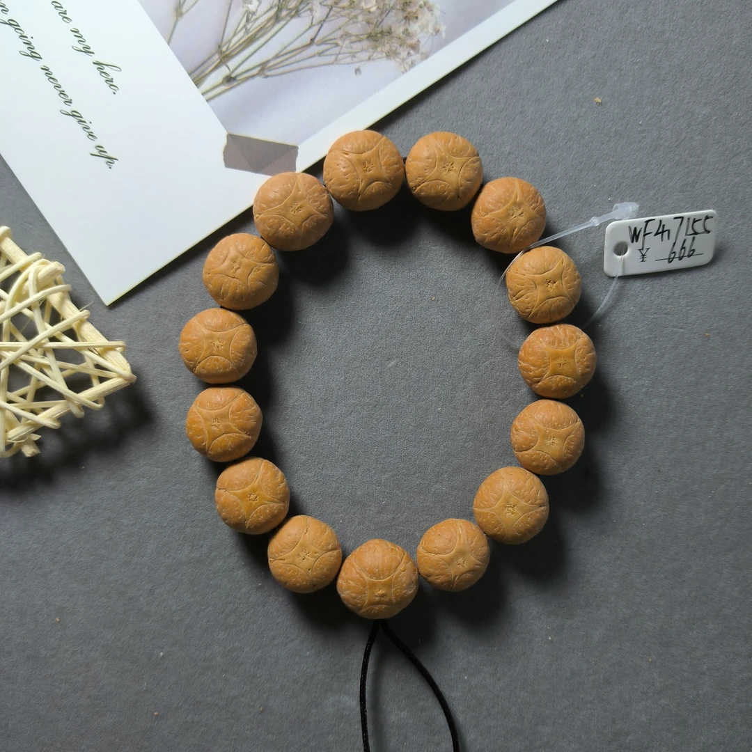 【WF417155】17mm麒麟眼高品质尼泊尔菩提文玩手串念珠单圈