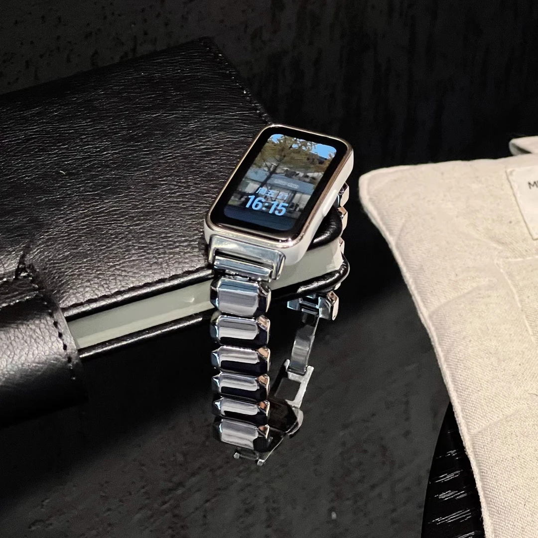 适用华为手环10表带小方糖腕带金属荣耀手环9方块一珠8夏天替换带