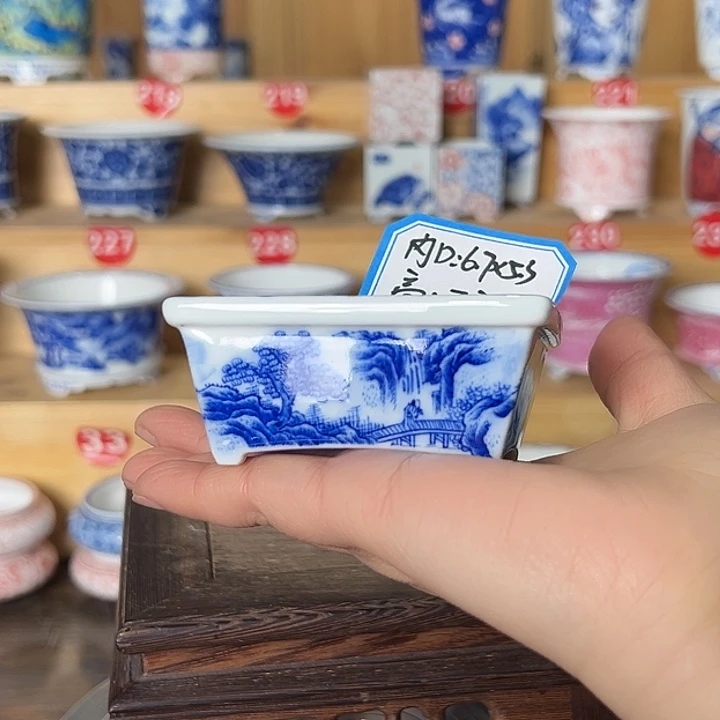 墨奈手绘花盆内口高