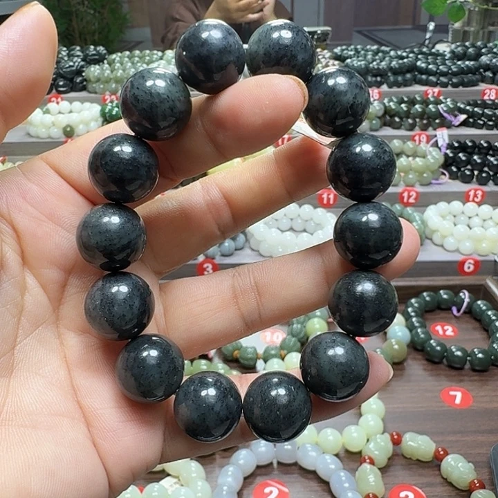 未镶嵌手链和田玉新疆青花卡16