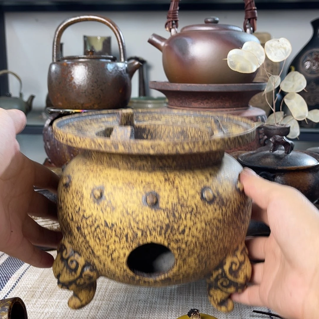 碟紫砂粗陶实用炭炉
