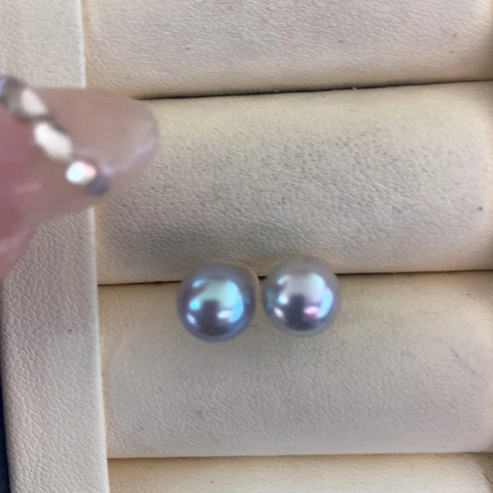 银S925镶嵌耳饰海水珍珠