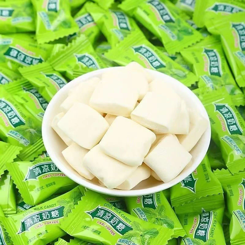 【100颗】清凉奶糖薄荷冰凉奶糖清爽休闲零食童年怀旧糖果软糖批发