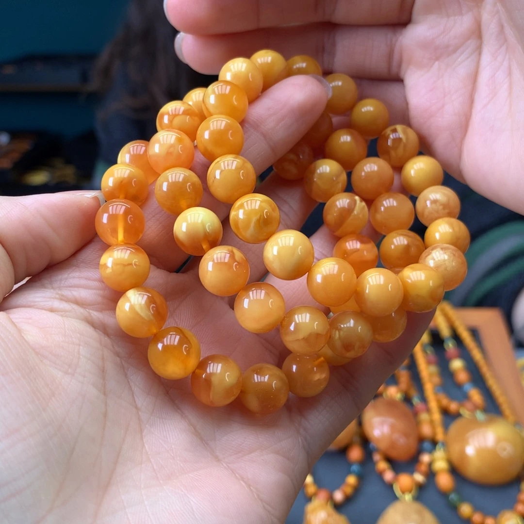 蜜蜡未镶嵌手串多样性发一