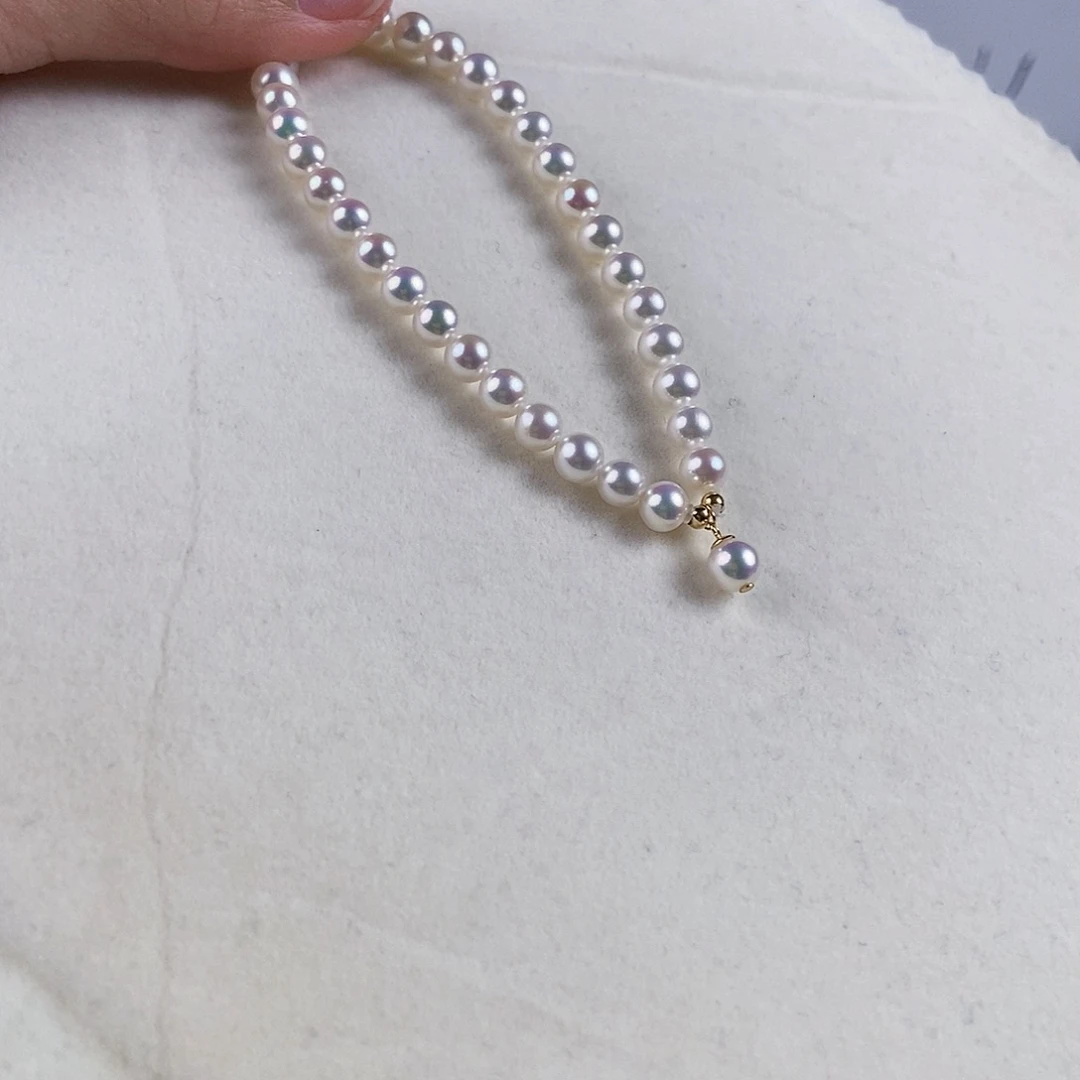 淡水珍珠手绳18K金镶嵌