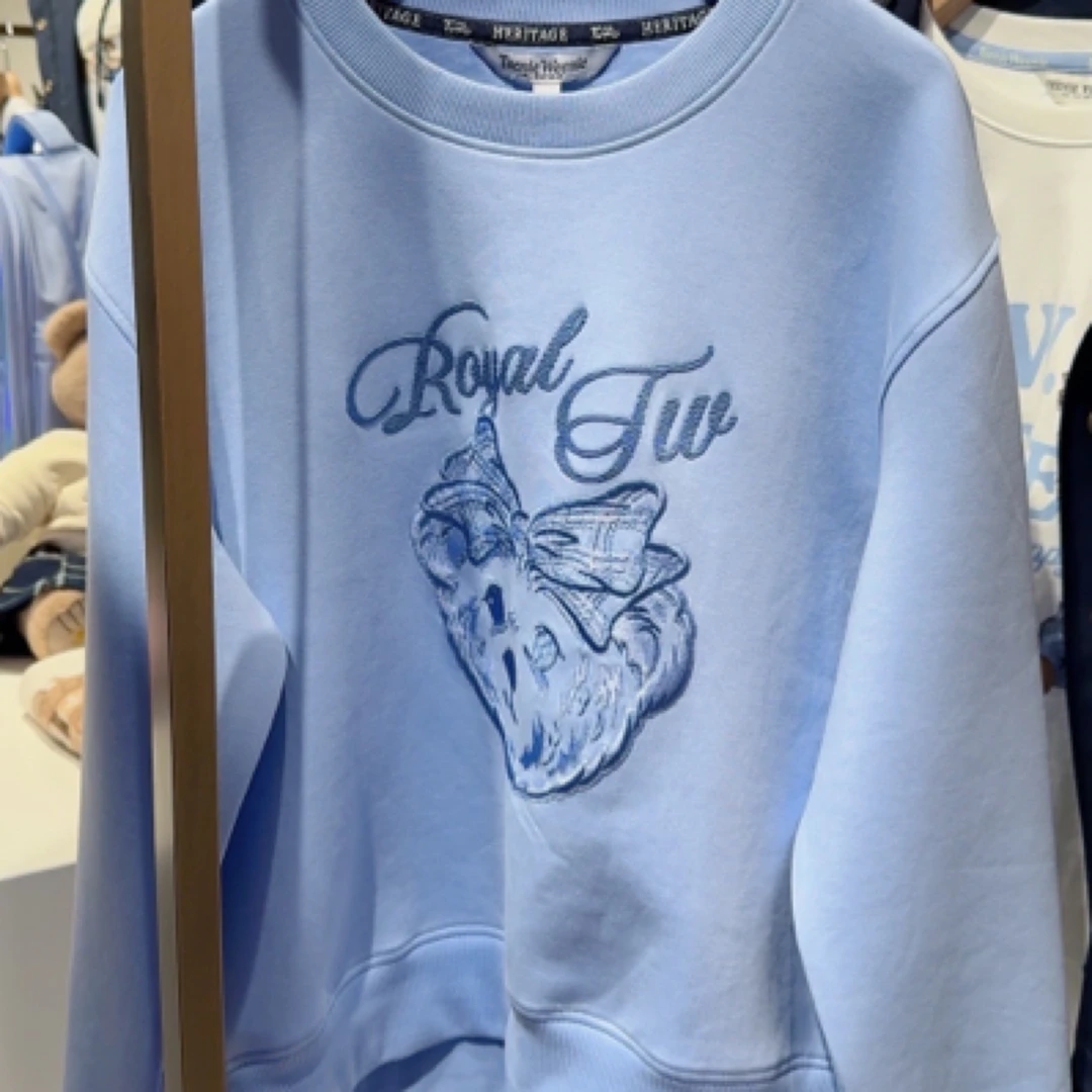 小熊 小众设计圆领加绒卫衣慵懒风百搭上衣