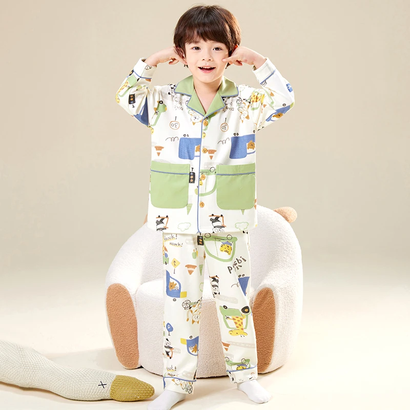【纯棉男童开衫】男童睡衣纯棉舒适亲肤男孩家居服长袖长裤开衫