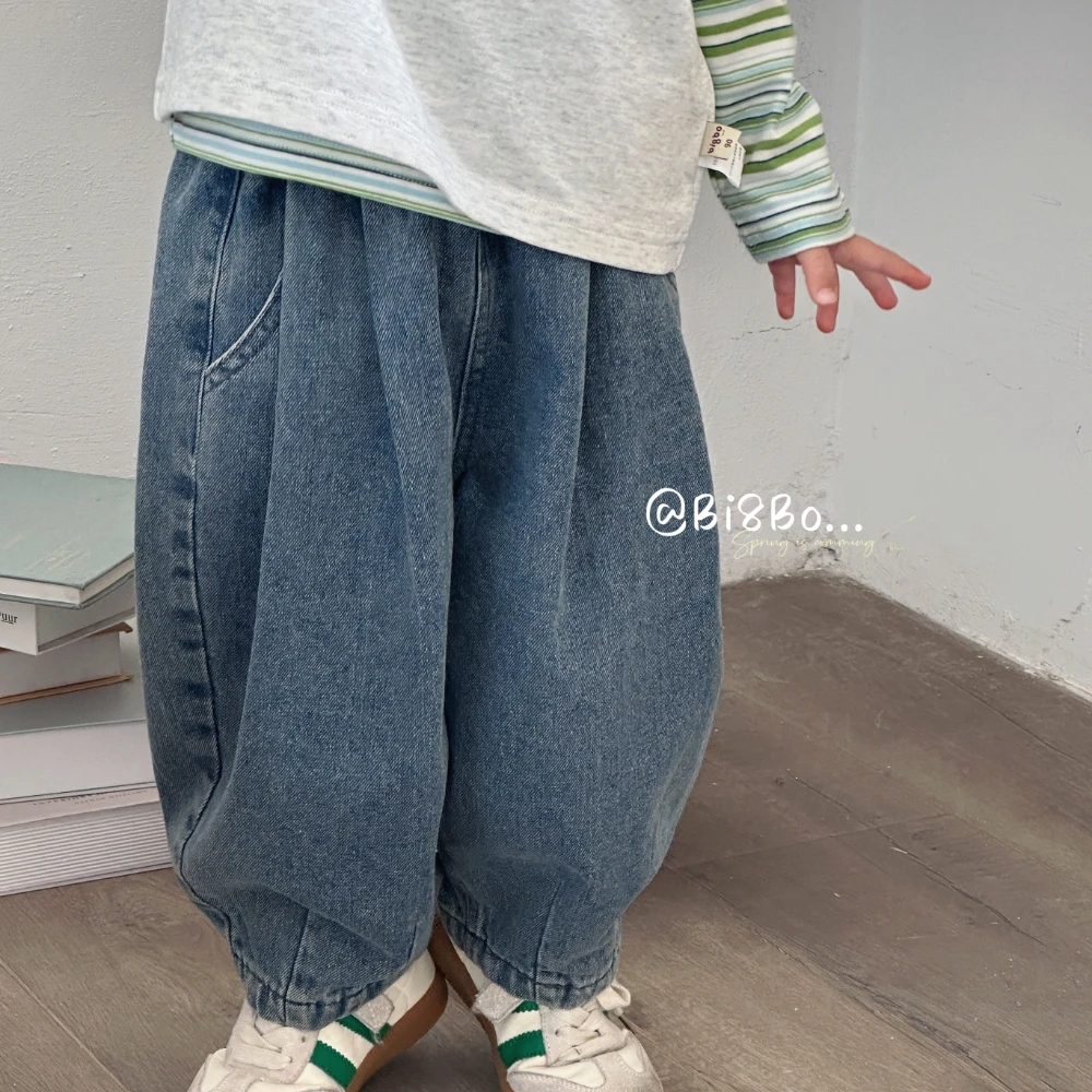 【交个朋友】bi8bo2025春季新款男童阔腿印花牛仔裤 30952