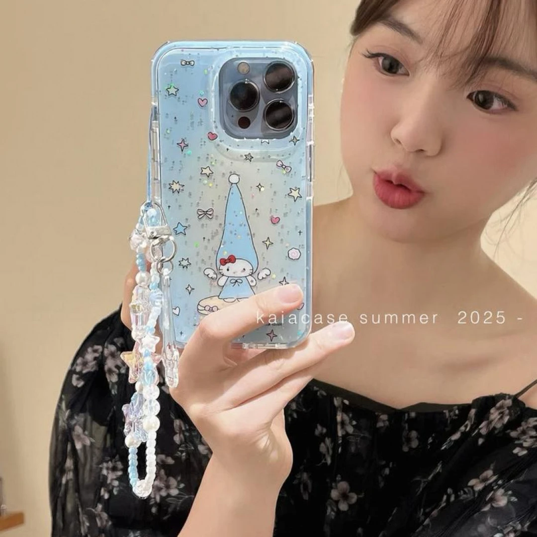 少女心亮片星星kitty猫适用苹果16promax手机壳iPhone15新款14pro