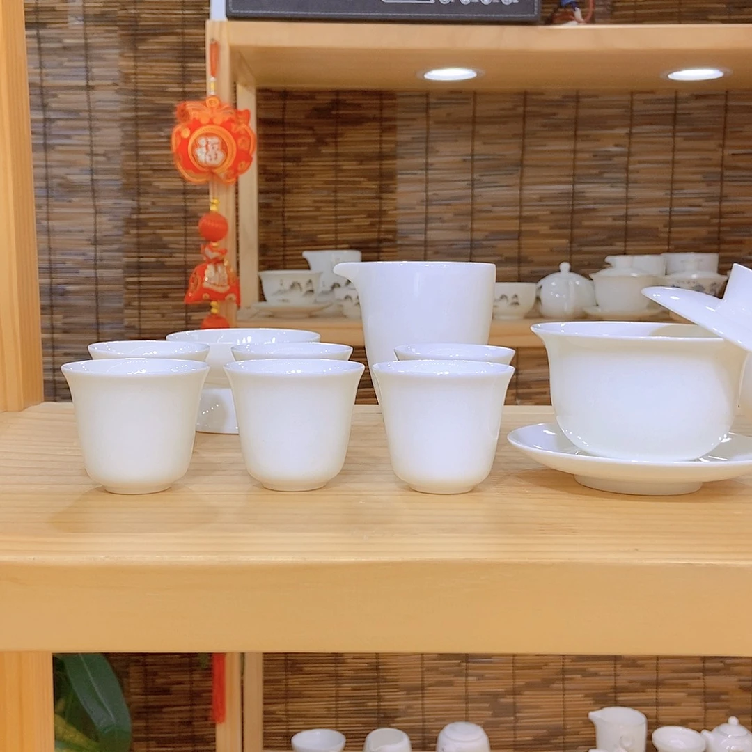 羊脂玉瓷茶具套装