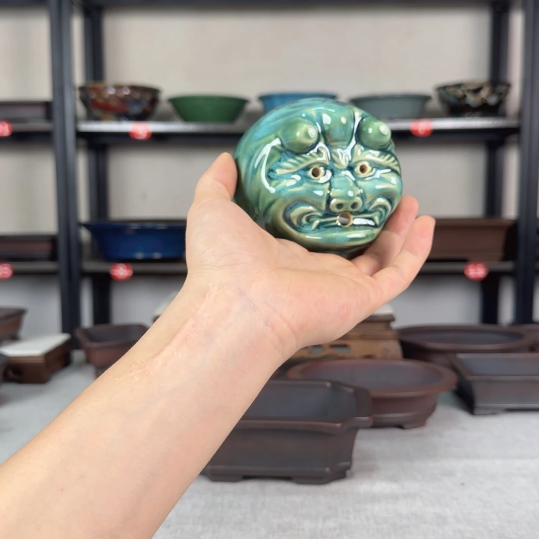 日式鬼脸釉手工花盆