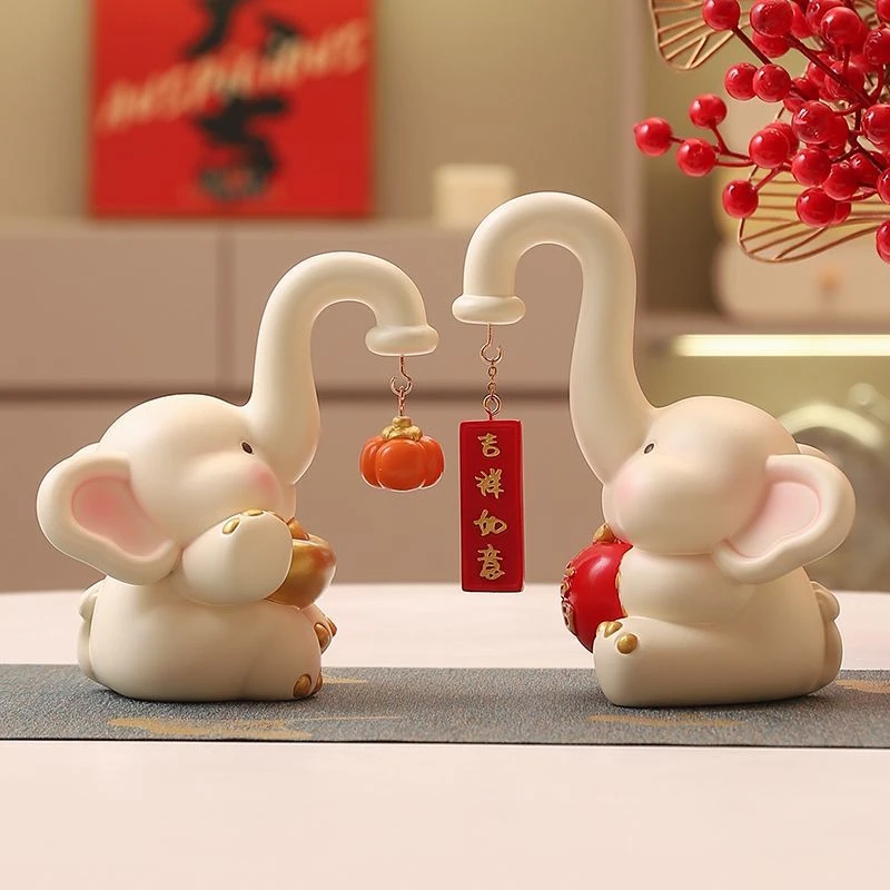 创意轻奢大象摆件家居客厅玄关酒柜电视柜高级装饰品乔迁新居礼物