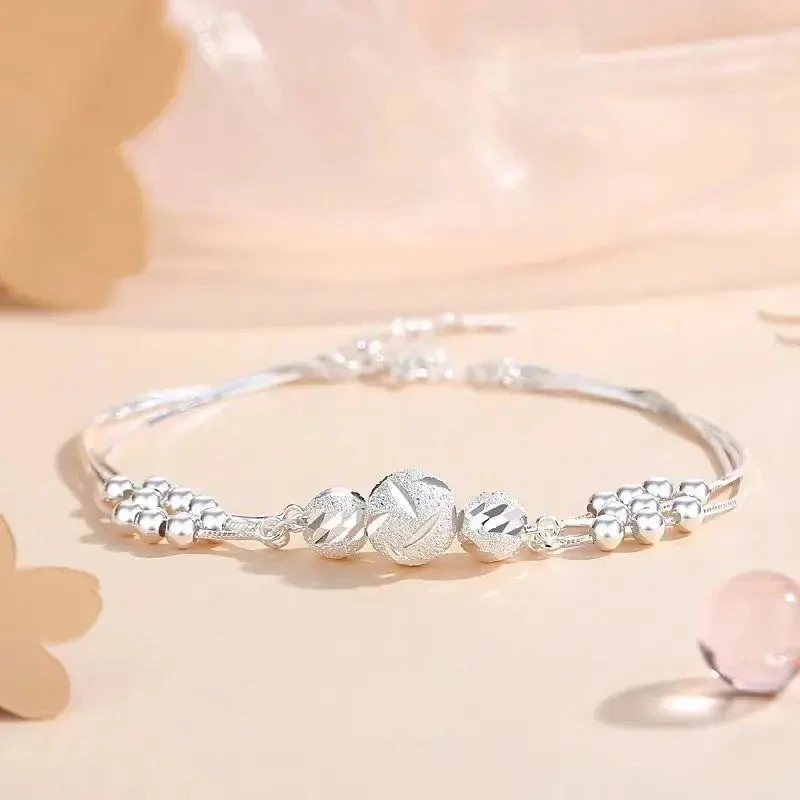 足银手链 纯银s999轻奢三生三世相爱相守优雅气质百搭送女友闺蜜