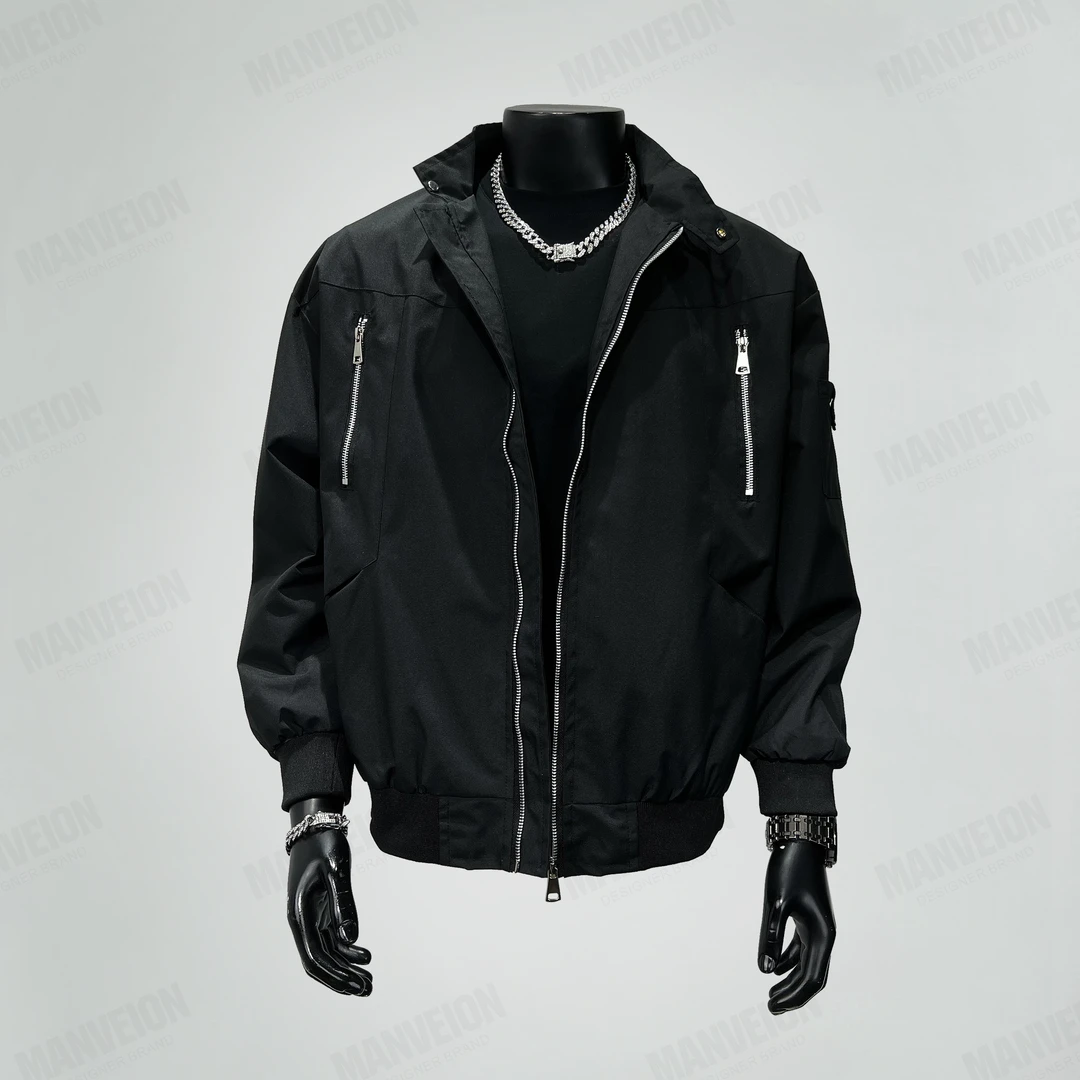 新款立领休闲飞行夹克男士时尚百搭休闲防风春秋行政夹克外套