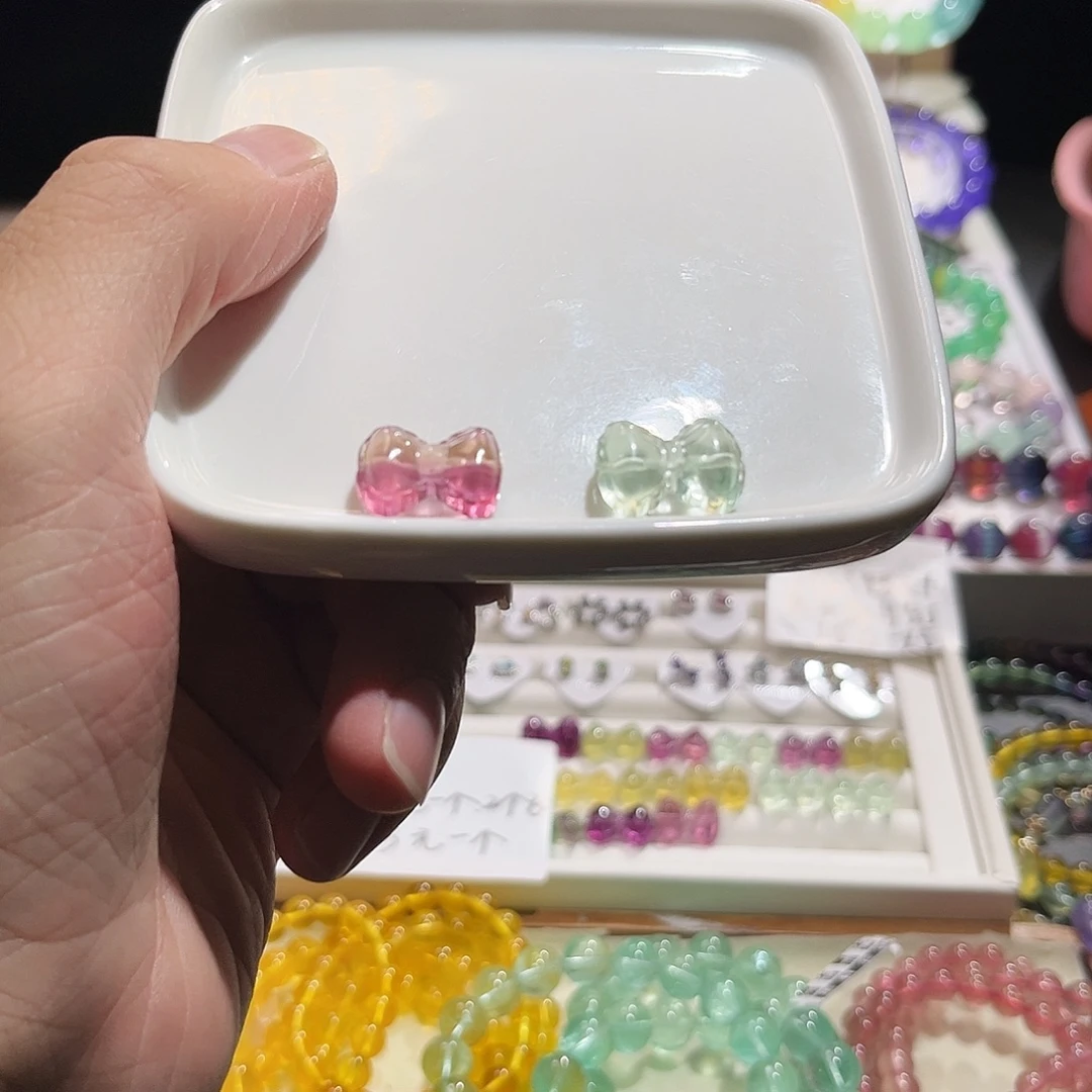 萤石未镶嵌手链小蝴蝶结13加y