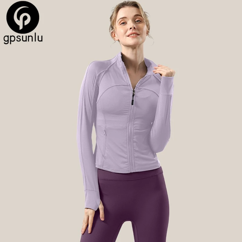 新款运动瑜伽外套女立领显瘦长袖速干登山服跑步训练健身艺考上衣