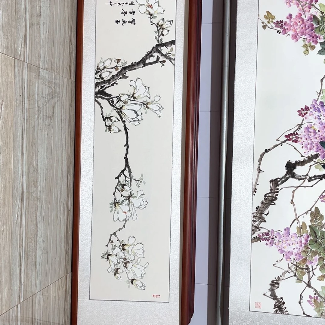 国画书画作品带框163×48