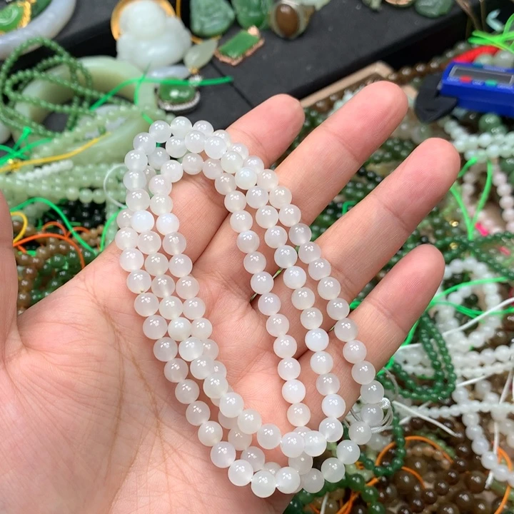 和田玉未镶嵌手链56