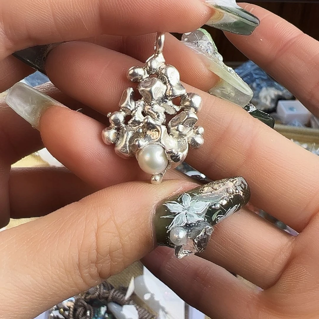 淡水珍珠颈饰银S925镶嵌沙*?啊啊啊啊啊啊