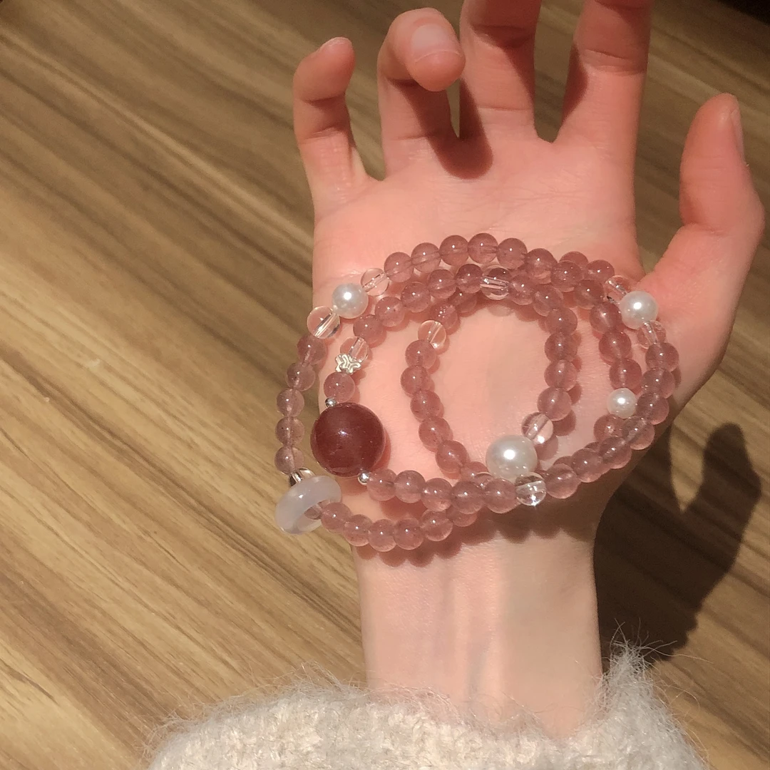 SG1743-［新春至］草莓晶玛瑙施华洛多圈新春年味手串均有瑕多样发