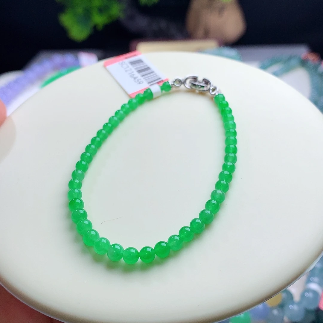 未镶嵌手串翡翠卡3.6-4.3mm