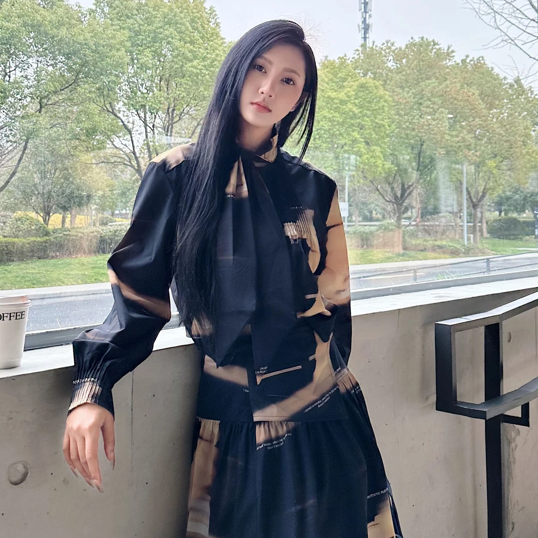 【达人专属】DI.AD 2025年新款轻薄透气宽松显瘦印花衬衫DA541603I0