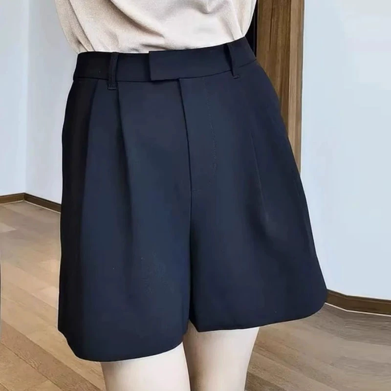 商场同款高腰素色西装百搭短裤夏季凉感女短裤显瘦5100511