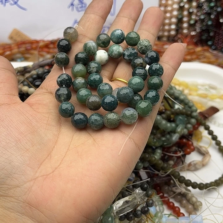 玛瑙/玉髓未镶嵌珠宝半成品10mm印度玛瑙刻面47