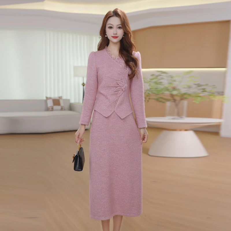 【两件套】早秋新款时尚修身休闲洋气气质显瘦减龄宽松连衣裙