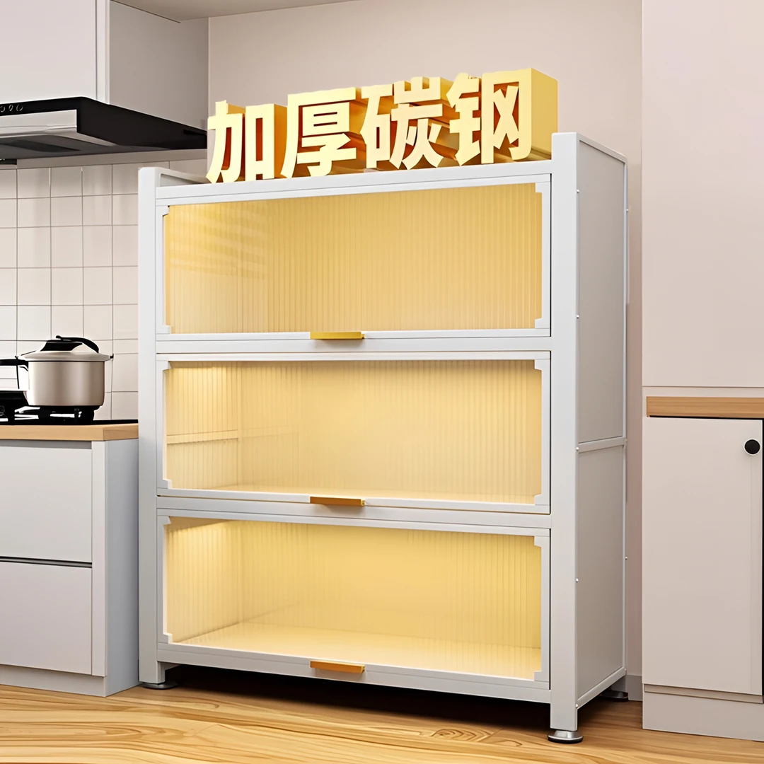 厨房微波炉架置物架落地储物柜多层家用收纳柜多功能橱柜餐边柜