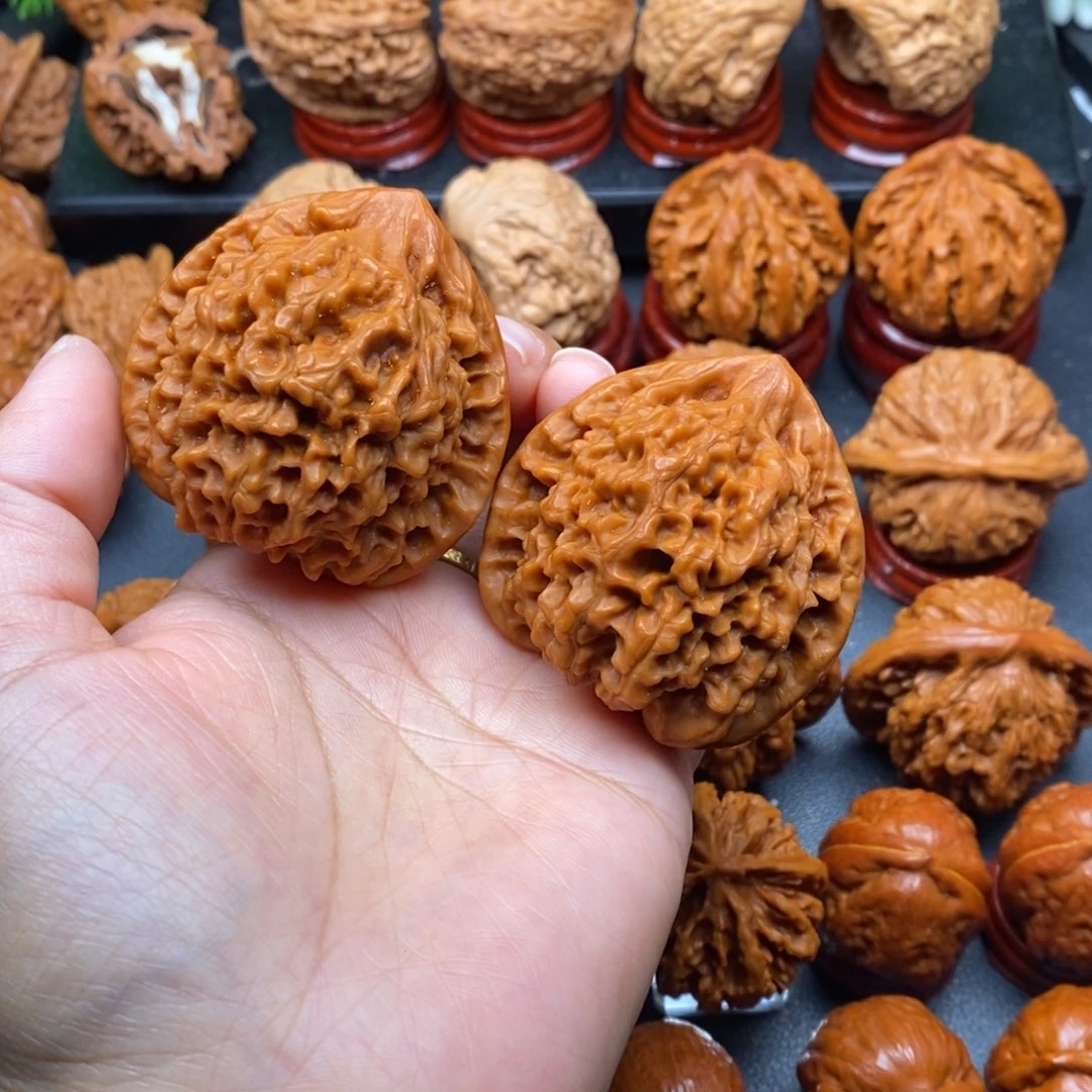 文玩核桃把件48官帽