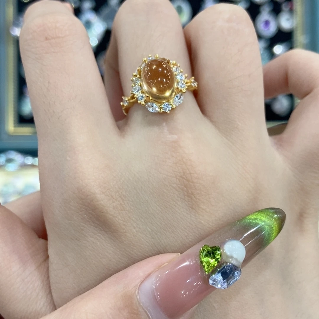 银S925镶嵌戒指黄晶