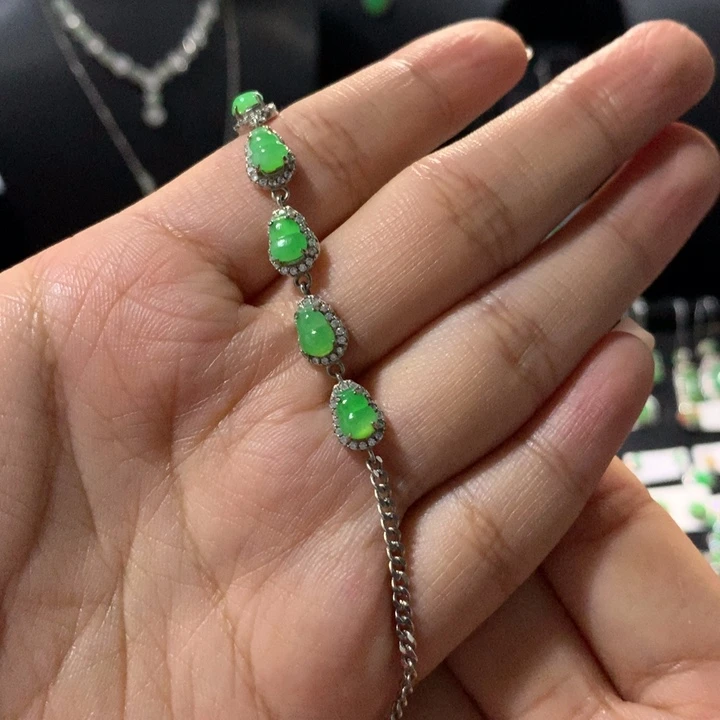 翡翠银S925镶嵌戒指