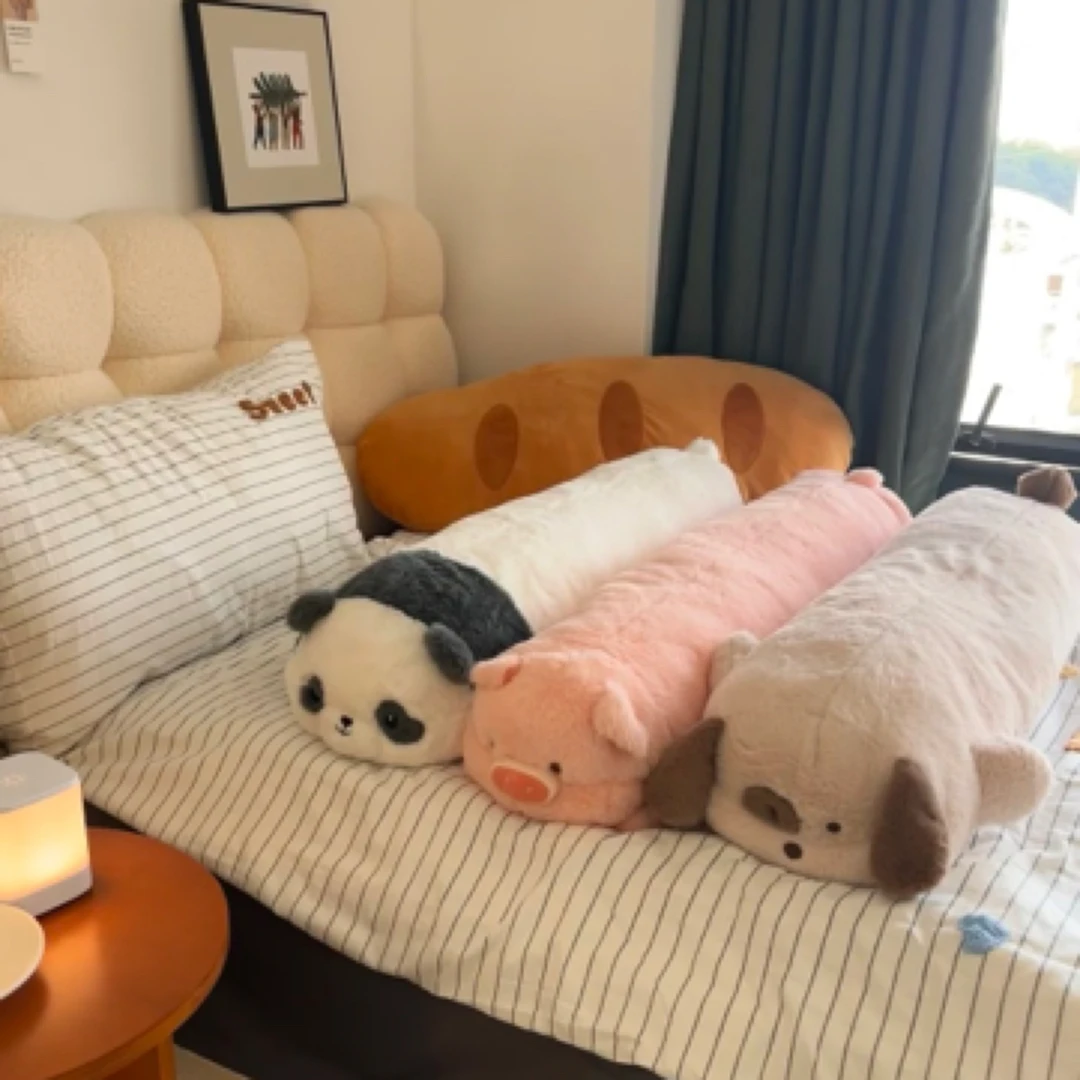 粉猪长条抱枕可爱熊猫狗狗靠背垫床上女生睡觉夹腿侧睡玩偶抱枕