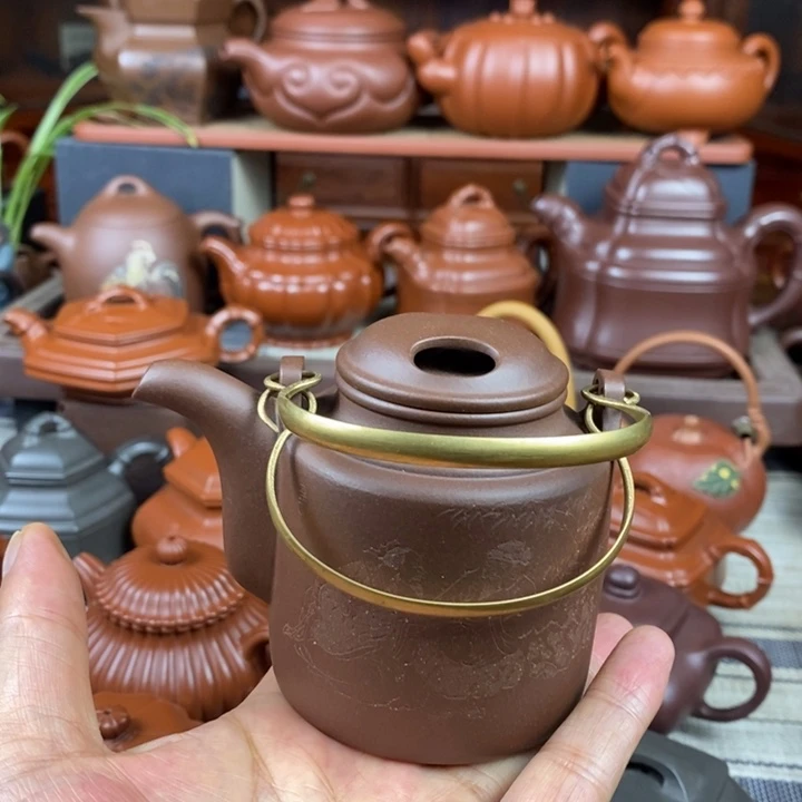 紫砂茶壶牛盖净桶220-320cc原矿老紫泥双十一特价