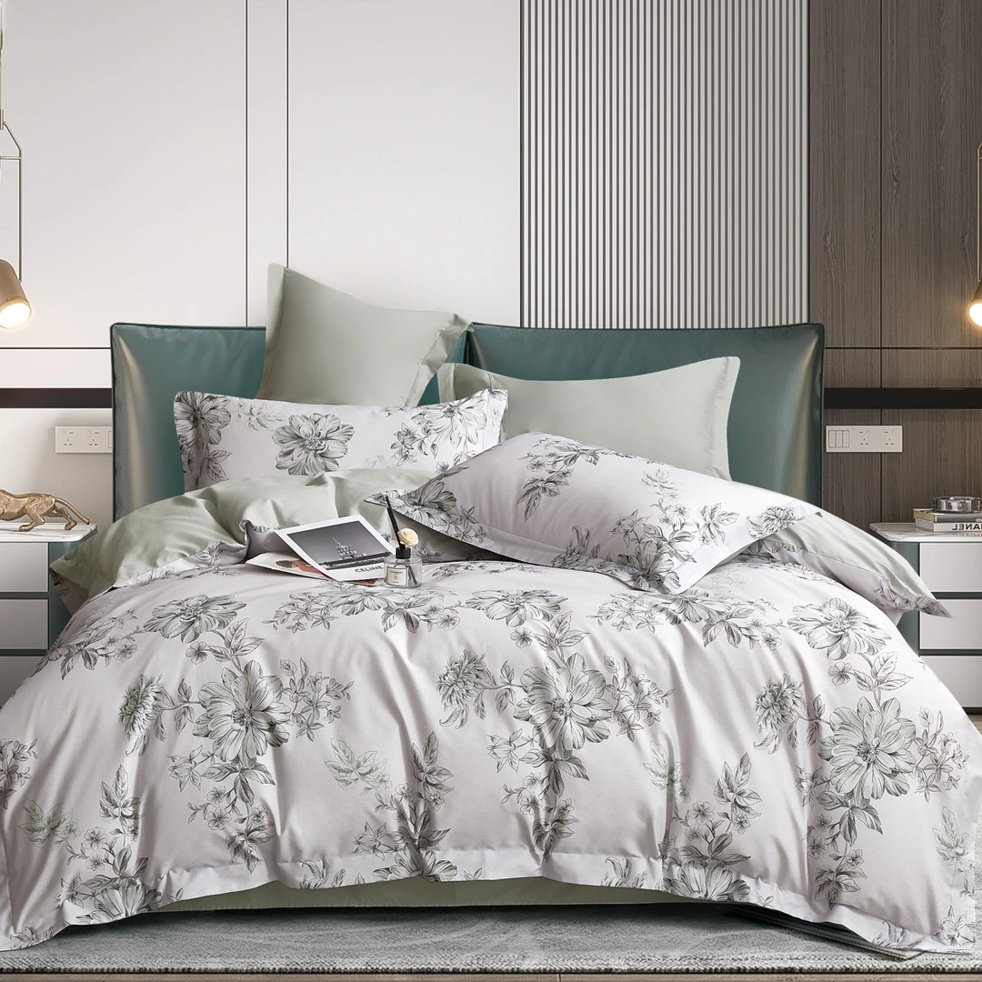 皮尔卡丹床上四件套纯棉全棉水洗被套40支舒适抗皱耐磨床上用品