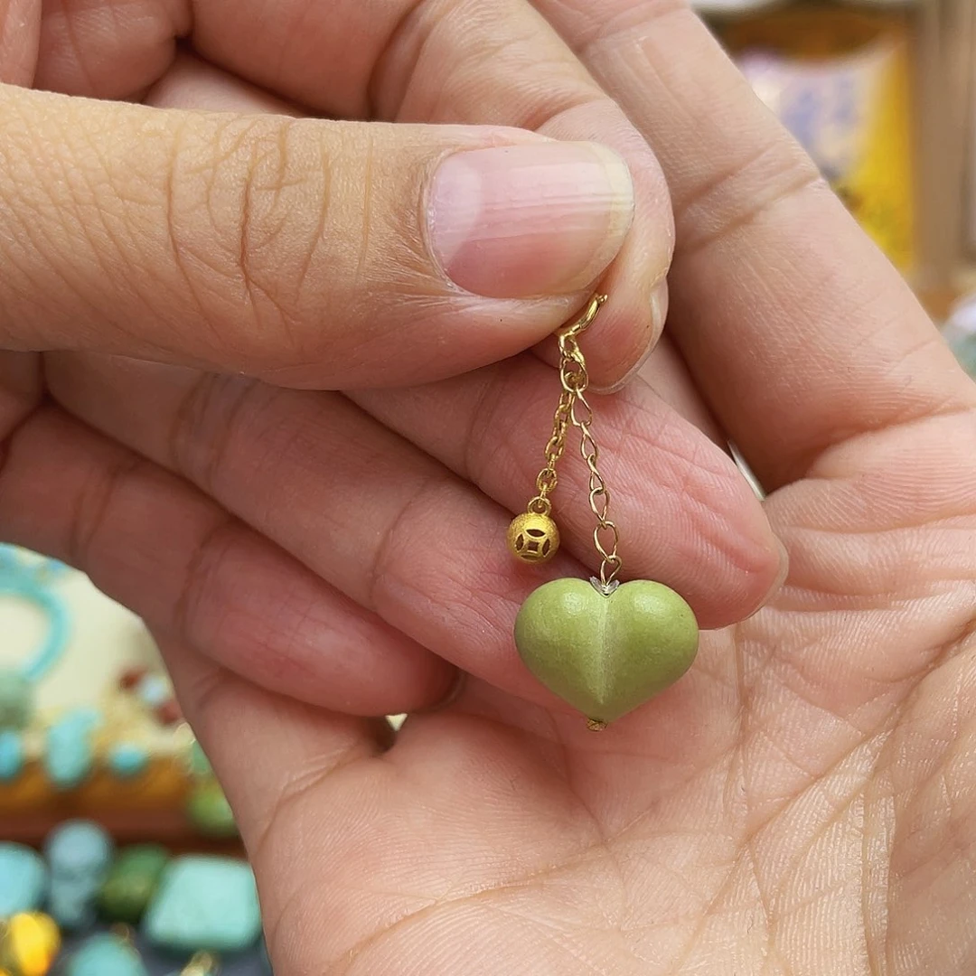 绿松石18K金镶嵌吊坠(不含链)