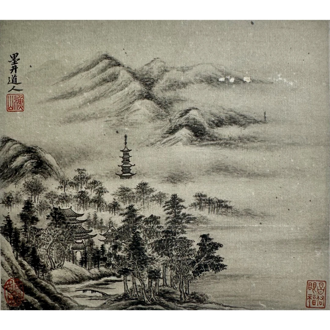 吴历 江南烟雨 镜心 20×22cm