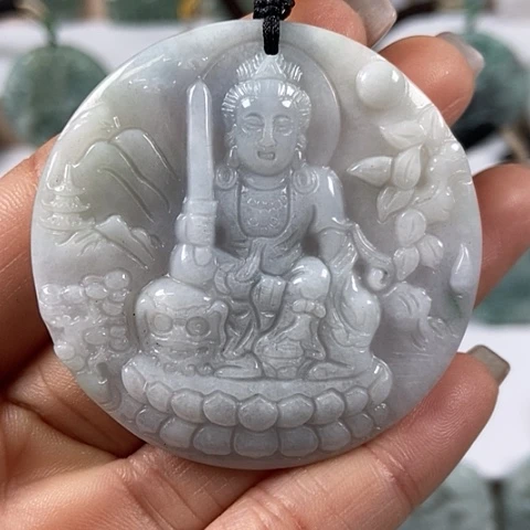 翡翠颈饰未镶嵌文殊菩萨福利