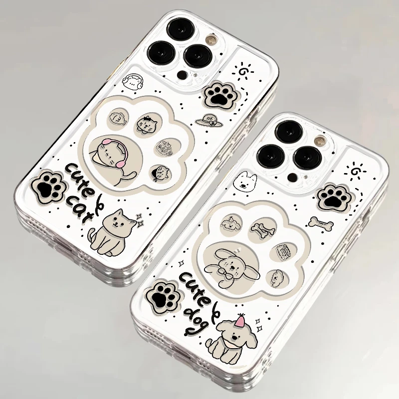 BANCA镂空猫狗爪子适用iPhone16/15手机壳苹果14华为vivo小米oppo