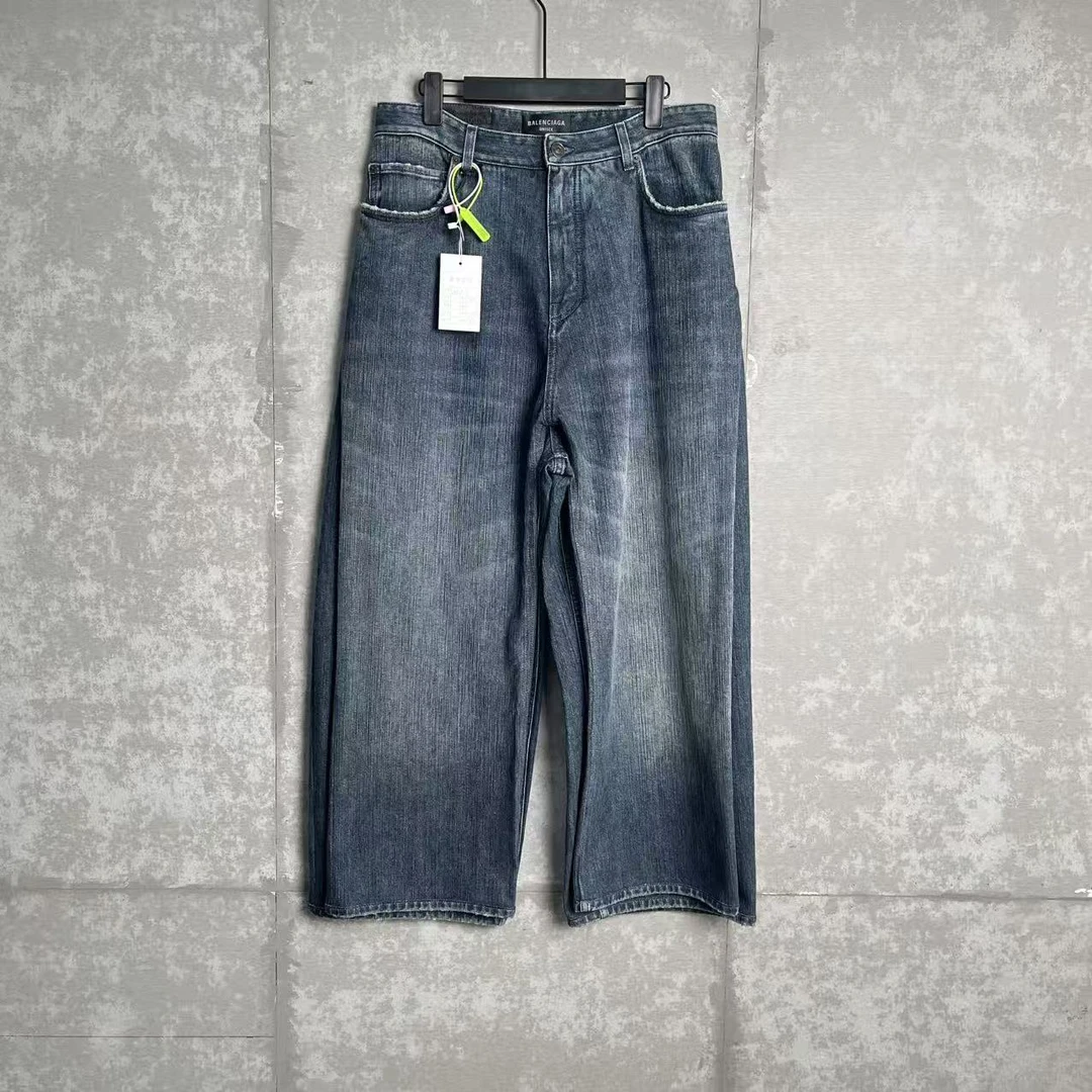 未使用 Balenciaga/巴黎世家 S/巴黎世家竹节牛仔裤/17801/JP