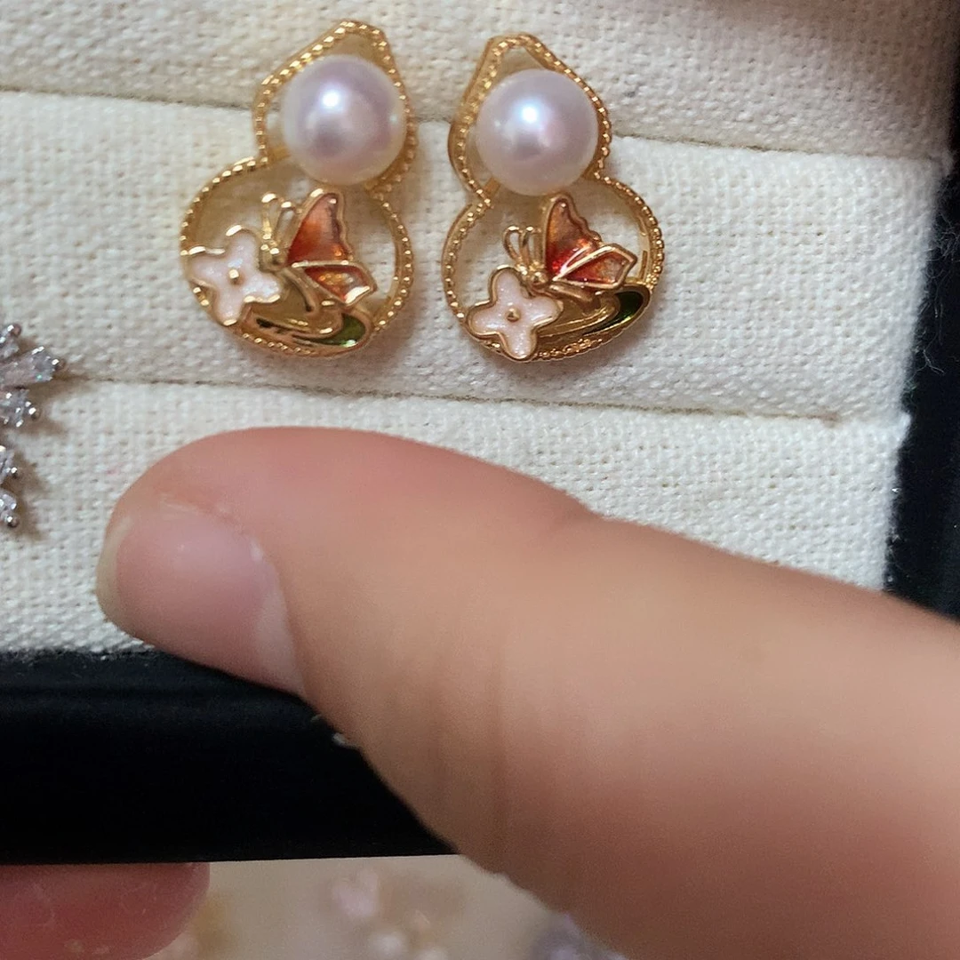 淡水珍珠耳饰合金