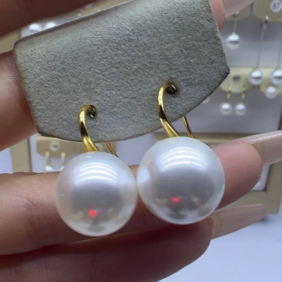 银S925镶嵌耳饰淡水珍珠