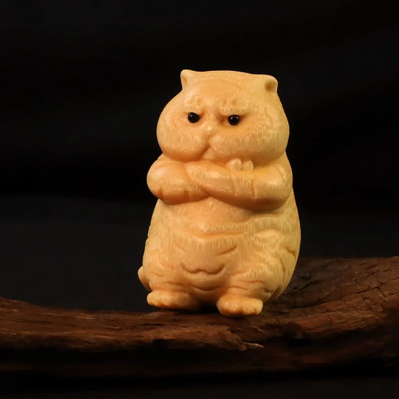 傲娇虎    实心竹手把件竹雕刻  下单即送保养油