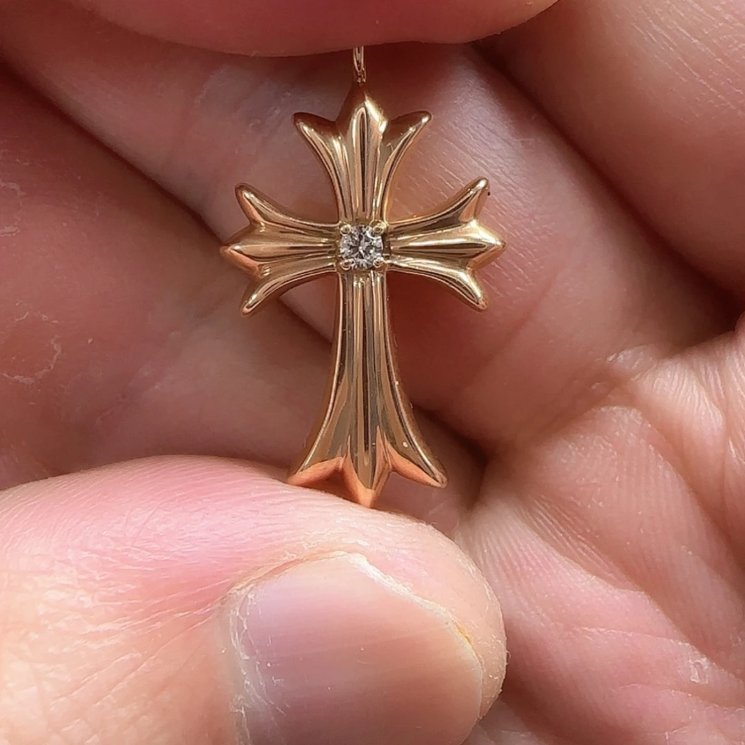 钻石18K金镶嵌吊坠(不含链)