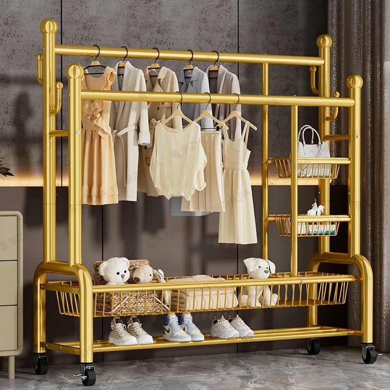 特粗32管挂衣架子落地式卧室挂衣服家用晾衣架室内可移动衣帽架