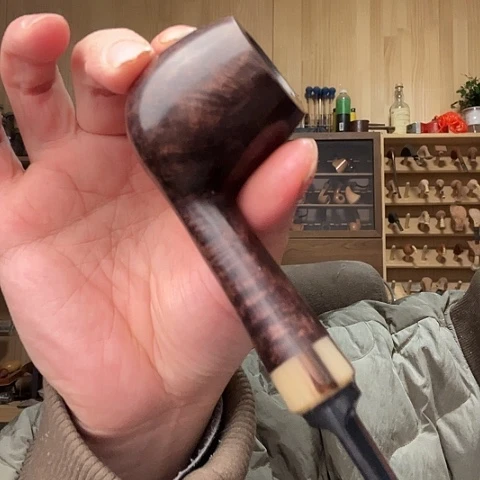 昌化石印石石楠木手工制作烟斗