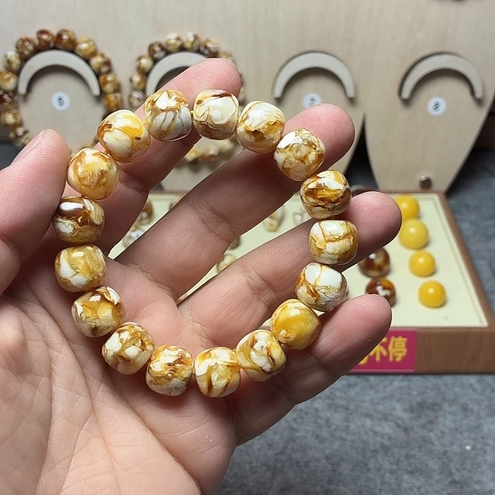 吊坠桃核7号沁色老型手串单圈