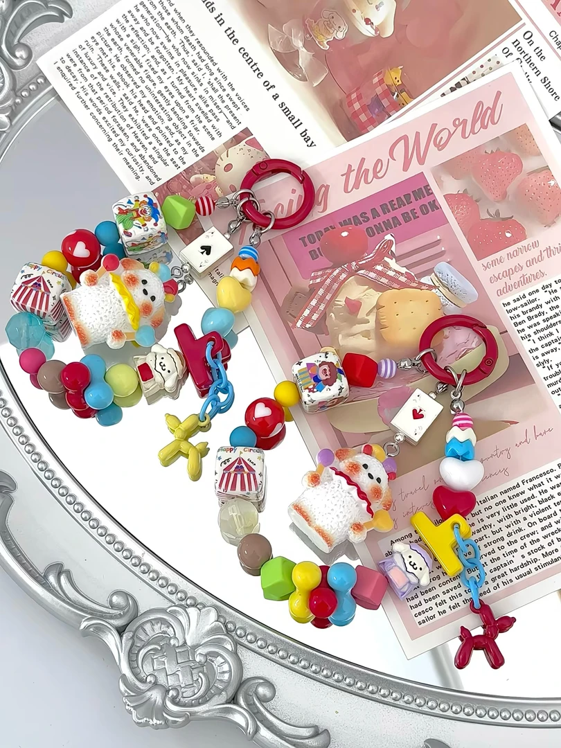 【板源静原创】手工diy定制食玩手机链/钥匙链/拉链扣/可爱手机挂件