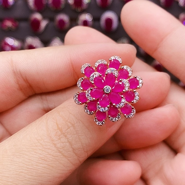 银S925镶嵌红宝石戒指